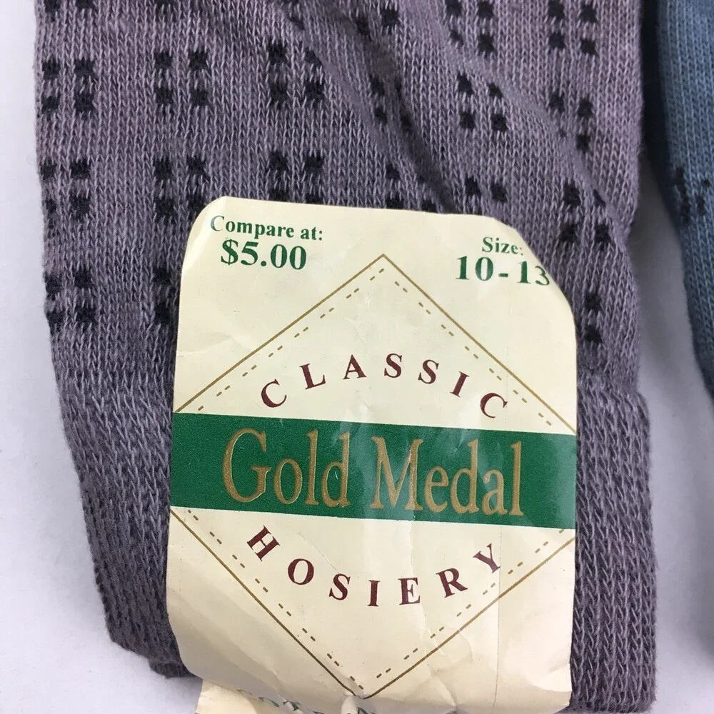 Mixed Lot of 3 Pairs Gold Medal Mens Dress Socks Size 10-13 Hosiery Cotton Blend